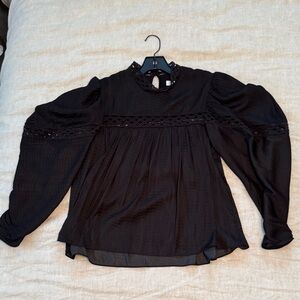 IRO Black Lace Detail Blouse